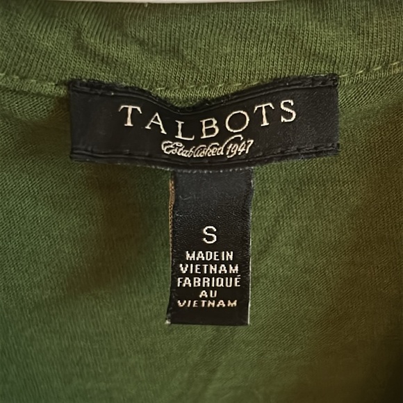 Talbots Women's Green Ruffle Front Short-sleeved Top, size S - Picture 4 of 4